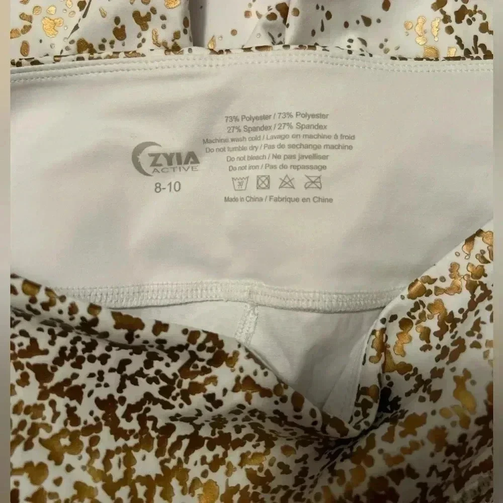 Zyia White Stay Gold Light n Tight Hi-Rise 7/8 24" size 8-10 - Picture 4 of 5